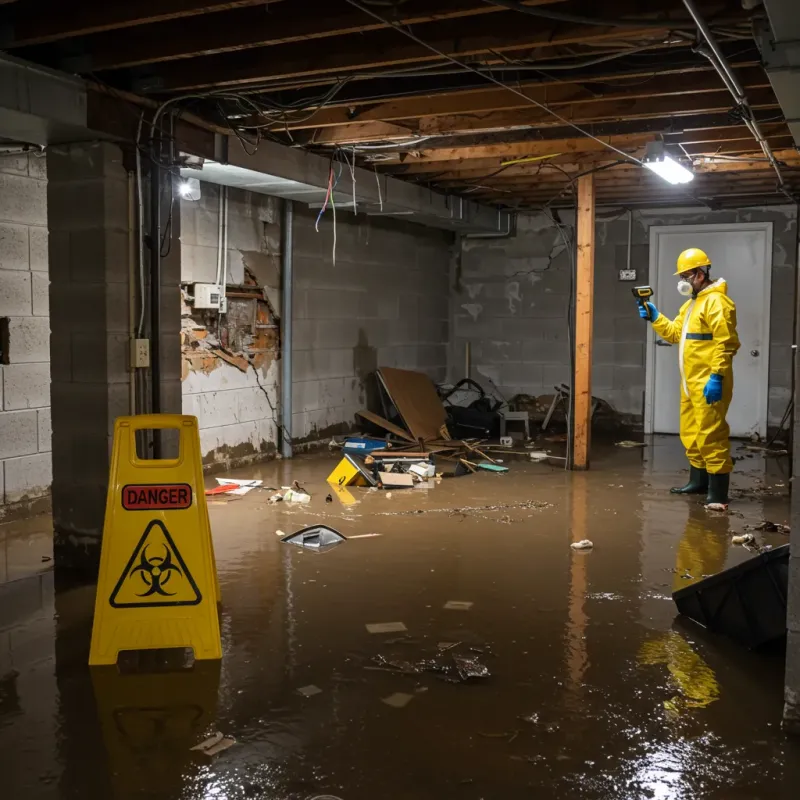 Flooded Basement Electrical Hazard in Ashe County, NC Property