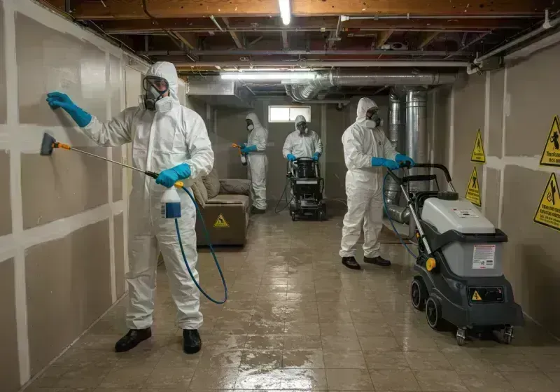 Basement Moisture Removal and Structural Drying process in Ashe County, NC